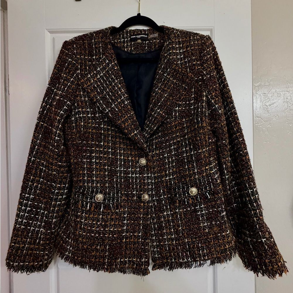 Karl Lagerfeld Multicolor Tweed Blazer